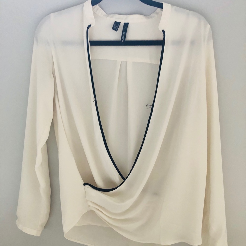 Mango white open blouse